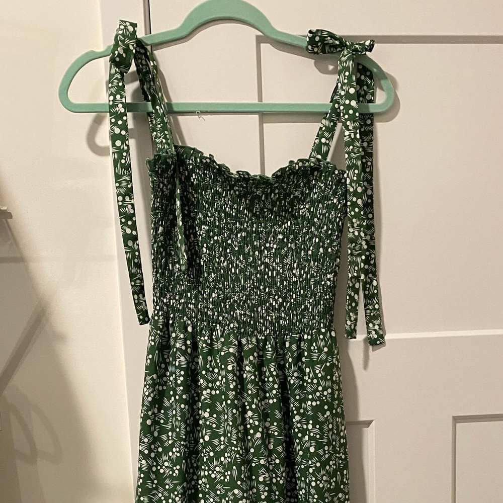Shirred Top Midi Dress with adjustable straps